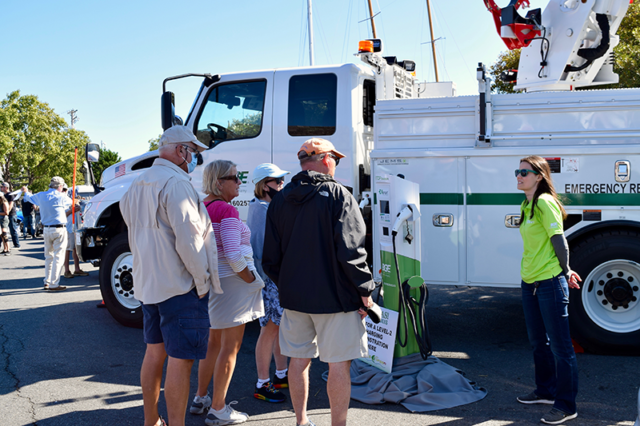 BGE brought its bucket truck with electric mechanism to the Annapolis NDEW Kick Gas EV Showcase Sept 2021