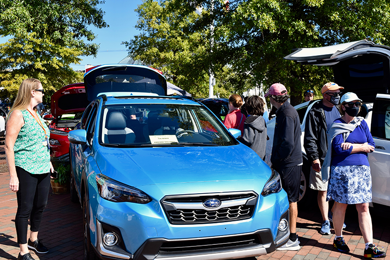 People check out Subaru Crosstrek Plug-in Hybrid at Annapolis NDEW Kick Gas EV Showcase Sept 2021