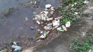 littered waterway